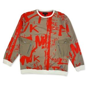 ATIZIANO Eric Electric Men's Long Sleeve Sweater Knit Crew Neck (Orange)